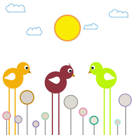 Three chickensのイラスト素材