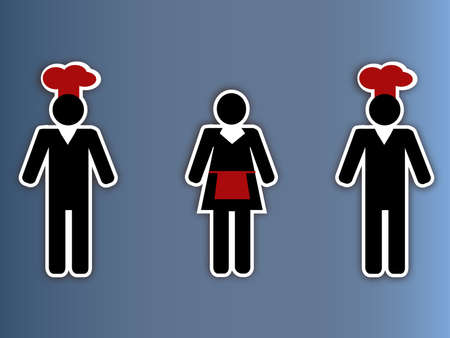 Restaurant people collageのイラスト素材