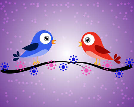 Birds and dotsのイラスト素材