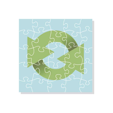 recycling logo puzzleのイラスト素材
