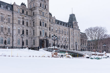 The Quebec Parliament under the snow.のeditorial素材