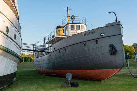 Boats of the Marine Museum of Manitoba in the city of Selkirk, Manitoba, Canada.のeditorial素材