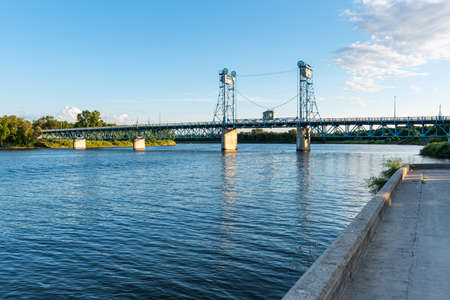The bridge of Selkirk above the Red River. Selkrik Manitoba, Canada.のeditorial素材