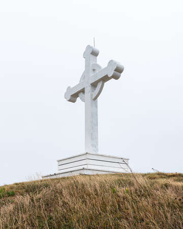 The Cross of the hill of the cross on the Isle of Havre Aubert in the Magdalen Islands (Iles-de-la-Madeleine).の写真素材