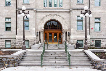 Quebec city, Quebec, Canada - 16 May 2020: Facade of the city hall of Quebec city.