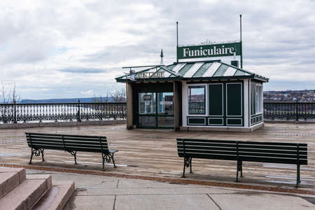 Quebec city, Quebec, Canada - May 16, 2020: Old Quebec city Funicularのeditorial素材