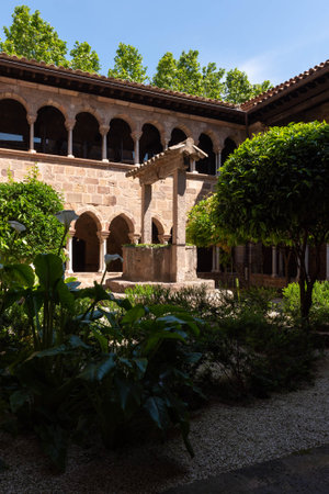 Frejus, Var, Provence-Alpes-Cotes-d'Azur, France â May 24, 2022: Cloister fo Notre-Dame and Saint-Leonce Cathedral of Frejus (Var, Provence-Alpes-Cotes-d'Azur, France)のeditorial素材