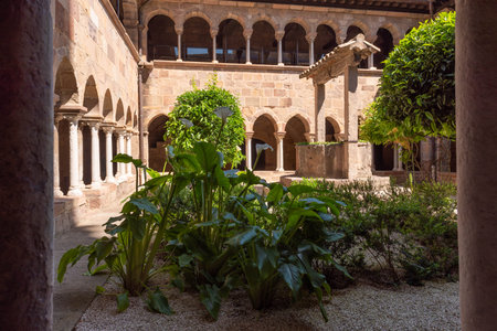 Frejus, Var, Provence-Alpes-Cotes-d'Azur, France â May 24, 2022: Cloister fo Notre-Dame and Saint-Leonce Cathedral of Frejus (Var, Provence-Alpes-Cotes-d'Azur, France)のeditorial素材