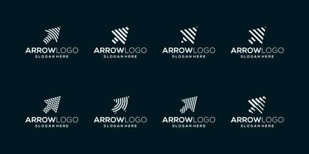 collection of logos of arrows, pointers, cursors with abstract geometric lines.のイラスト素材