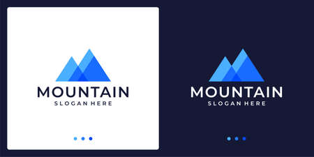 Abstract creative mountain logo in full color. Vector Premium.のイラスト素材