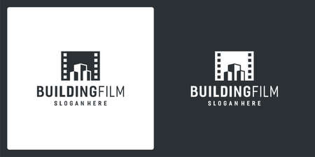 film strip logo inspiration and building logos. premium vectorの写真素材