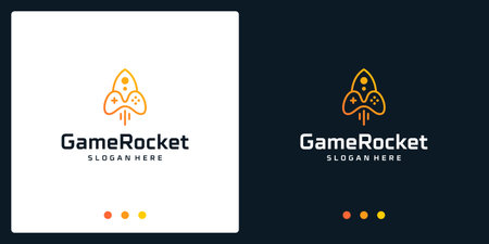 joystick logo inspiration and rocket logo. premium vectors.