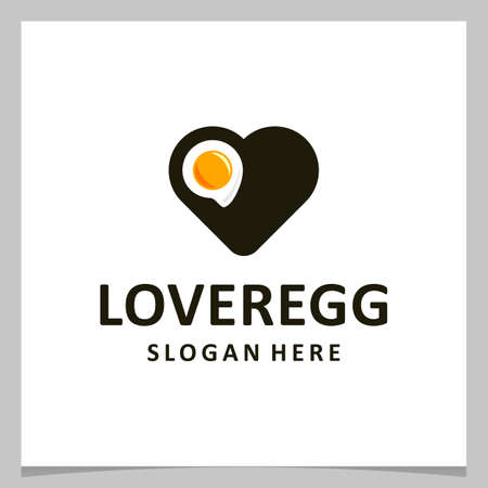 Inspiration logo design egg with heart love logo. Premium vectorのイラスト素材