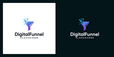 Digital funneling logo icon vector illustrationのイラスト素材