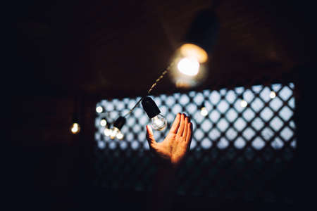 Light is the hands of manの写真素材