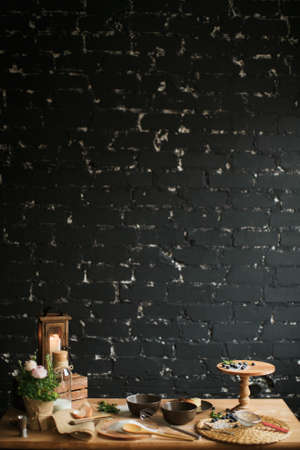 cooking cake on the table and baking cake ingredientsの写真素材