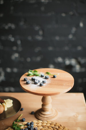 cooking cake on the table and baking cake ingredientsの写真素材