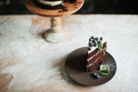 cooking cake on the table and baking cake ingredientsの写真素材