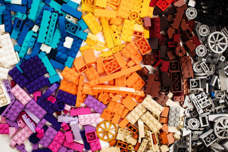 Moscow, The Russia - September 24, 2019: Lego blocks - plastic construction toyのeditorial素材