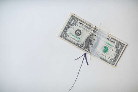 Dollar growth chart drawn on white background. Investment concepts and interests Business growth.の写真素材