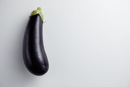 Eggplant on a white background. Minimum conceptの写真素材