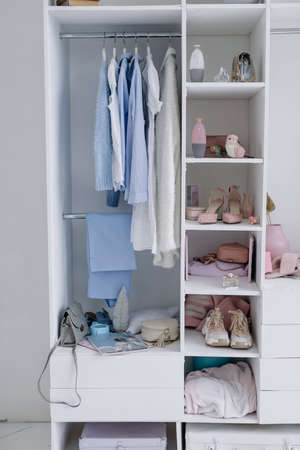 Modern beautiful dressing room with a variety of thingsの写真素材
