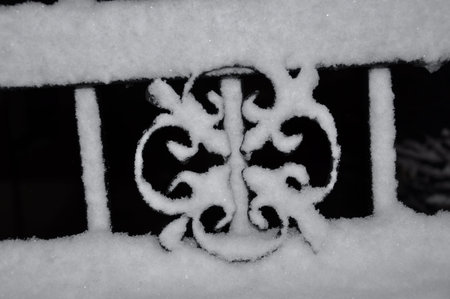 grating with snowの写真素材