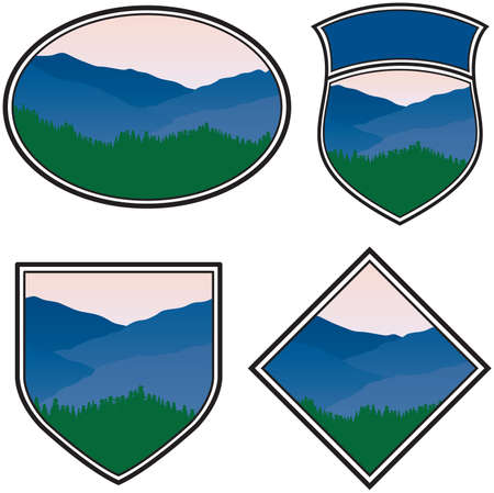 Various with a Mountain Landscapeの写真素材