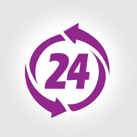 24 hours icon isolated vectorのイラスト素材