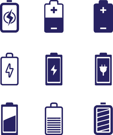 Set of battery icon vector imageのイラスト素材