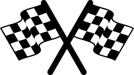 Black and white checkered flag meaning vector imageのイラスト素材