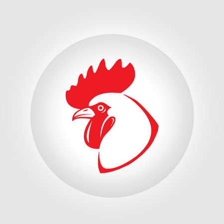rooster head logoのイラスト素材