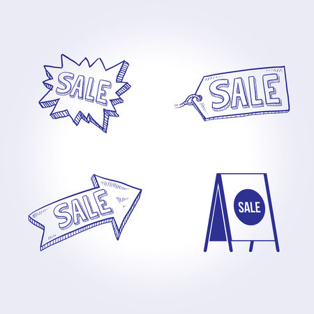 set sale signsのイラスト素材