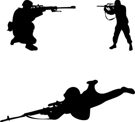 set of shooter icons vector, sniper iconのイラスト素材