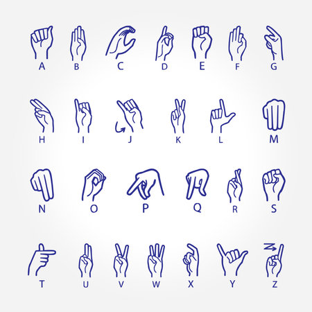Language of deaf-mutes hand vector imageのイラスト素材