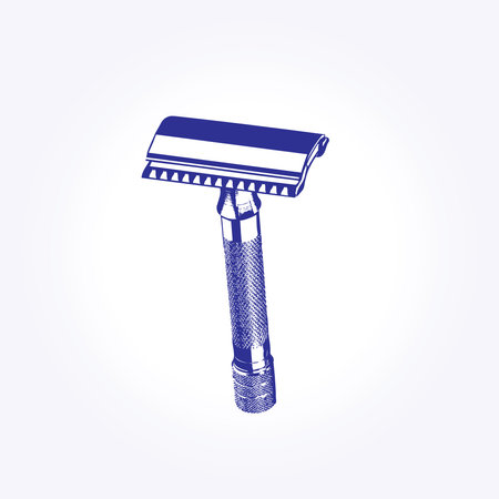 mustache razor icon, mustache razor logo, mustache razor vector designのイラスト素材