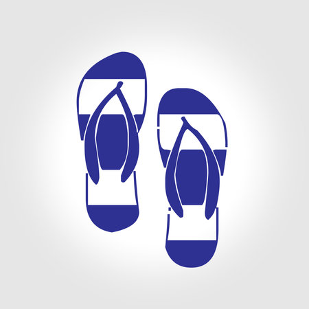 Flip-flops icon, flip flops logo icon, blue flip flop iconのイラスト素材