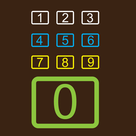 number icon set, number icon pack, number sets symbolのイラスト素材
