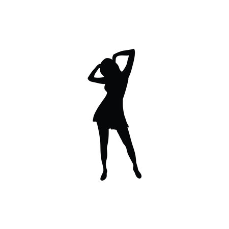 woman model icon, female model body, fashion model iconのイラスト素材
