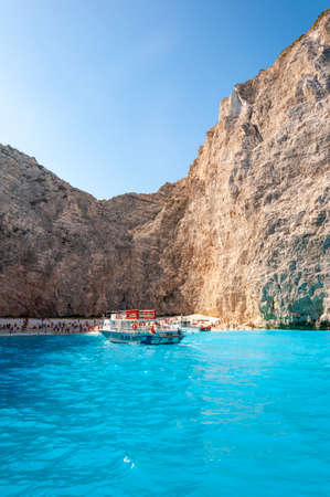 Zakynthos Island, Greece. A pearl of the Mediterranean with beaches and coasts suitable for unforgettable sea holidays. Wreck Beachのeditorial素材