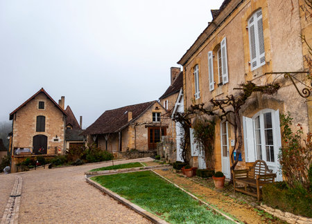Limeuil, in the Dordogne-PÃ©rigord region in Aquitaine, France. Medieval village with typical...