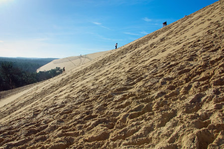 The Dune du Pilat of Arcachon in France, the highest sand dunes in Europe: paragliding, oyster...