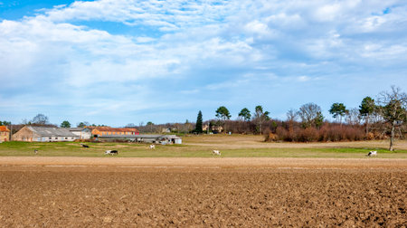 The countryside around the village of Monpazier, in the Dordogne-PÃ©rigord region, France....