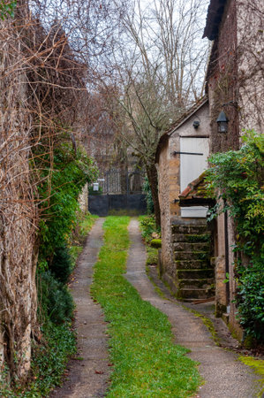 Limeuil, in the Dordogne-PÃ©rigord region in Aquitaine, France. Medieval village with typical...