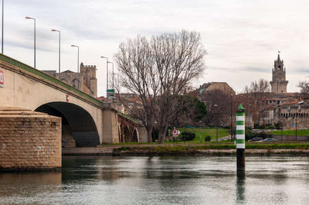 Avignon, in the region of Provence, France. Historic fortified city famous for the Palace of the Popes, it is crossed by the Rhone river.のeditorial素材