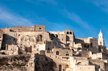 matera, european capital of culture . a city built on the famous stones, carved rocks to obtain...