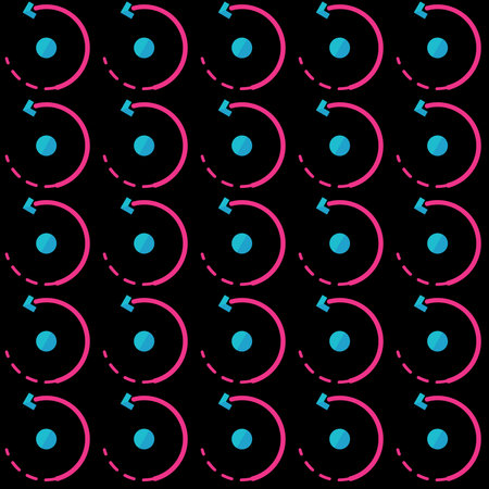 Illustration with repetitive geometric shapes covering the background. Drawing with colored pattern...