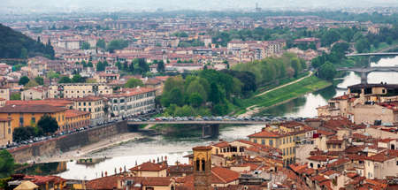 Florence, UNESCO heritage site and home of the Italian Renaissance, rich in monuments and works of art of world renown, city of the Medici dynasty: view of the city.の写真素材