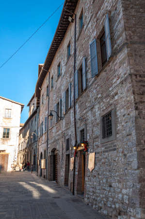 Gubbio, a medieval town in Umbria famous for the beauty of the area and for the events linked to San Francesco, Italy.のeditorial素材