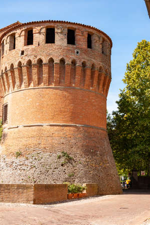 Dozza Italy: Detail of the ancient village. City in the Emilia Romagna region famous for its walls and the castleの写真素材